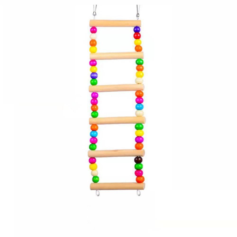 Peony Paradise Wooden Bird Swing And Biting Toy Set