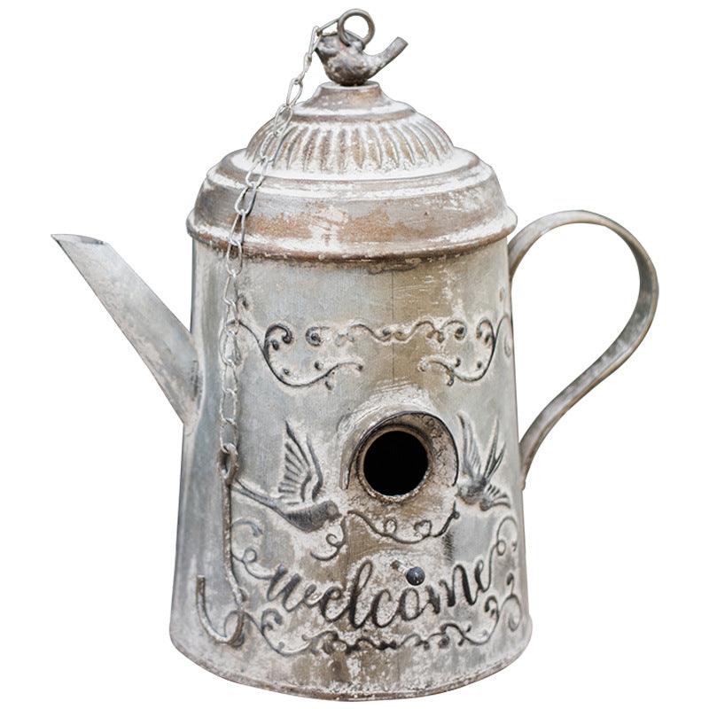 European Flower Pot Bird Cage Birdhouse Iron Decorative Ornament