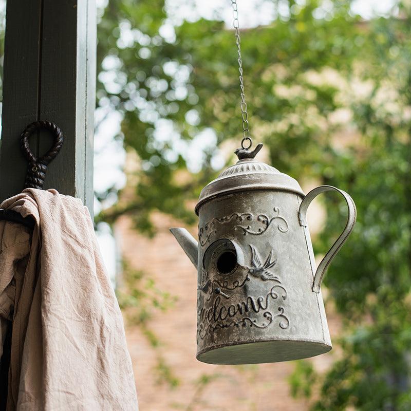 European Flower Pot Bird Cage Birdhouse Iron Decorative Ornament