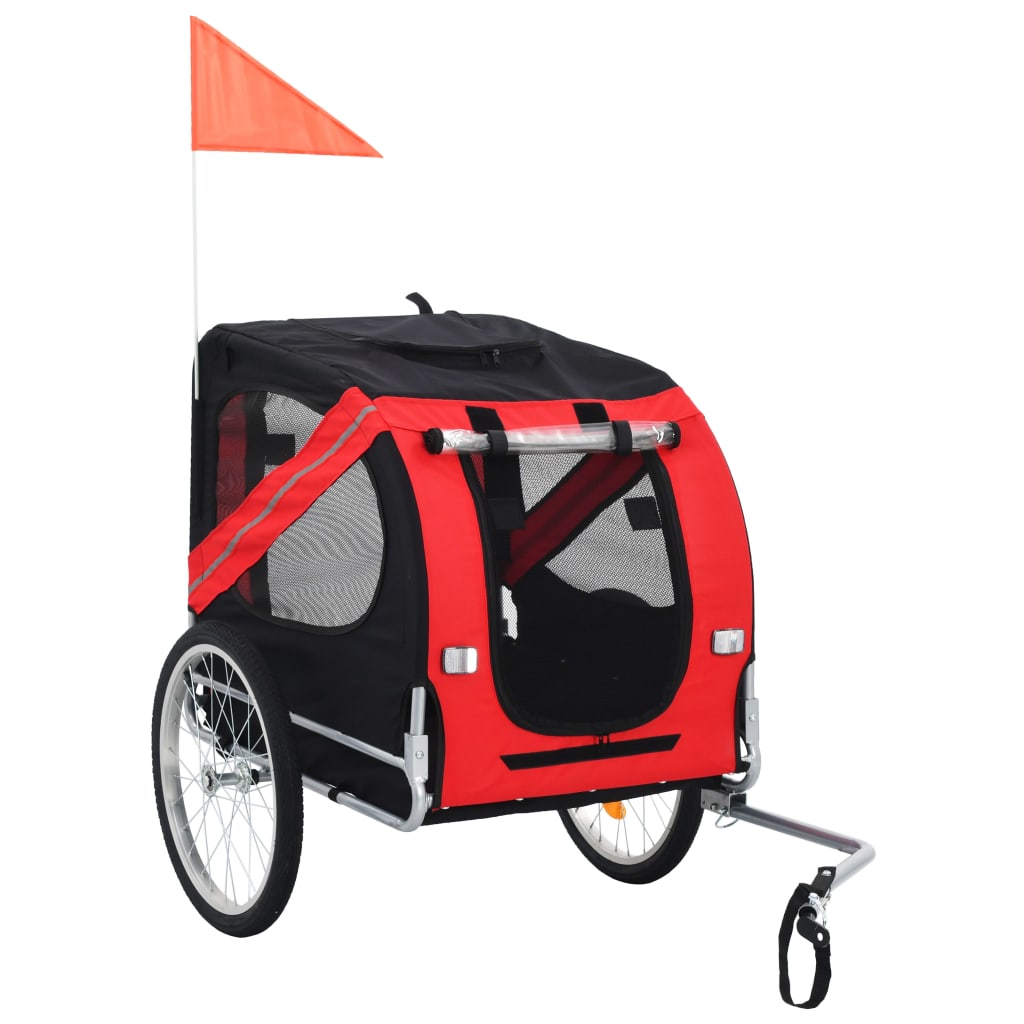 NNEVL Dog Bike Trailer Red and Black