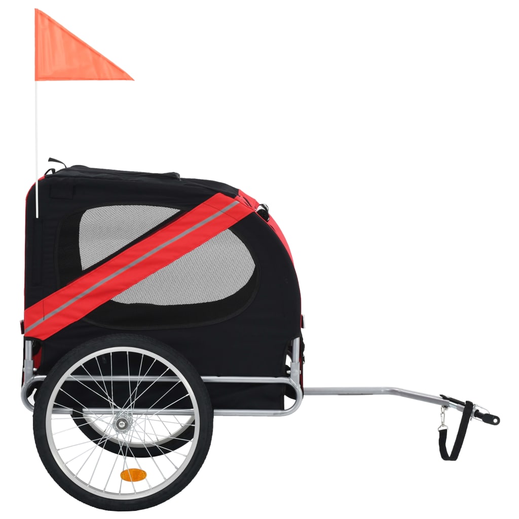 NNEVL Dog Bike Trailer Red and Black