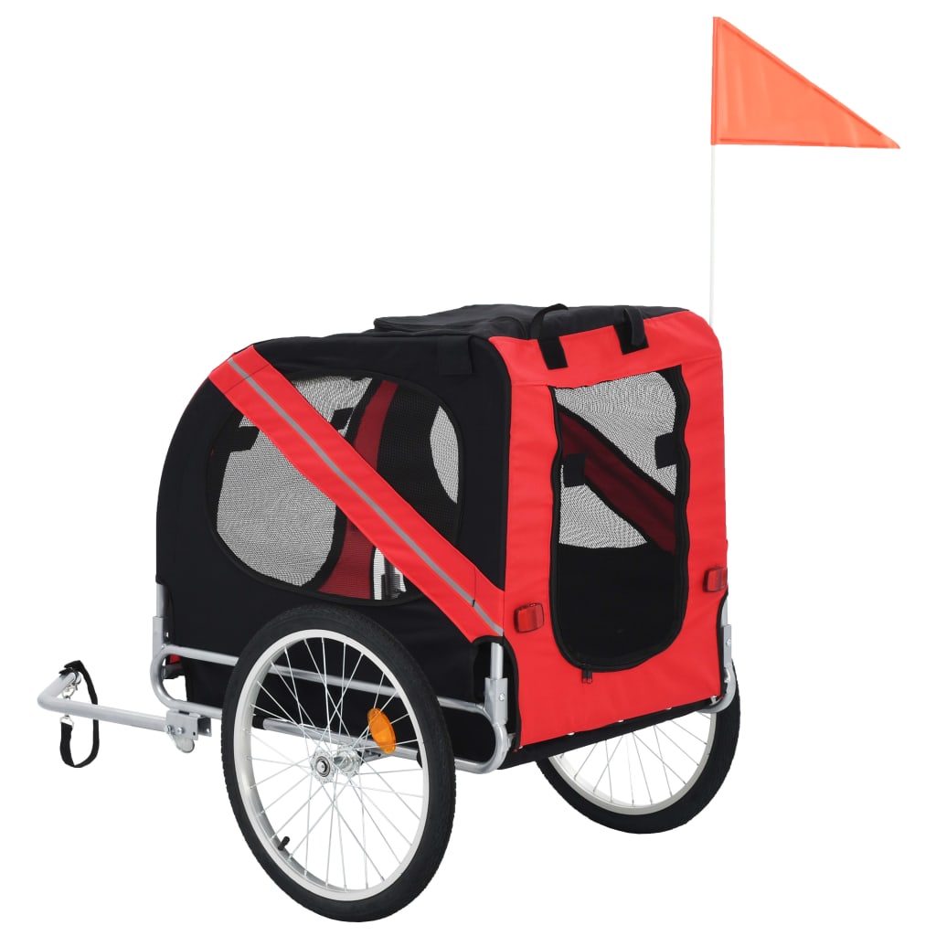 NNEVL Dog Bike Trailer Red and Black