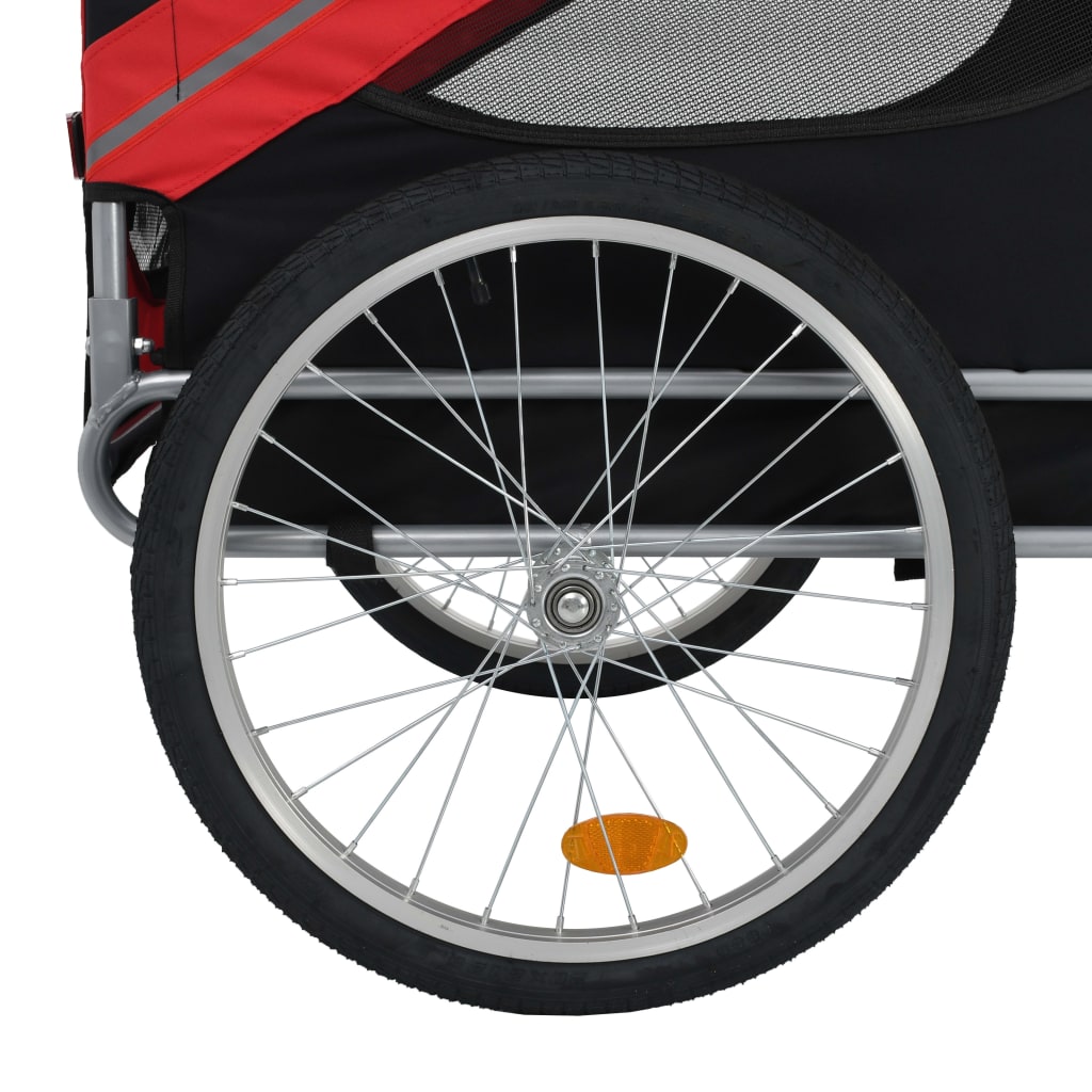 NNEVL Dog Bike Trailer Red and Black