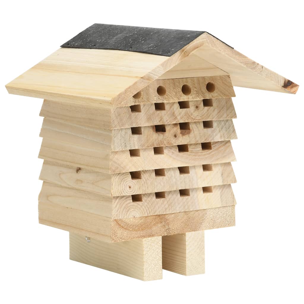 NNEVL Bee Hotel Solid Firwood 22x20x20 cm