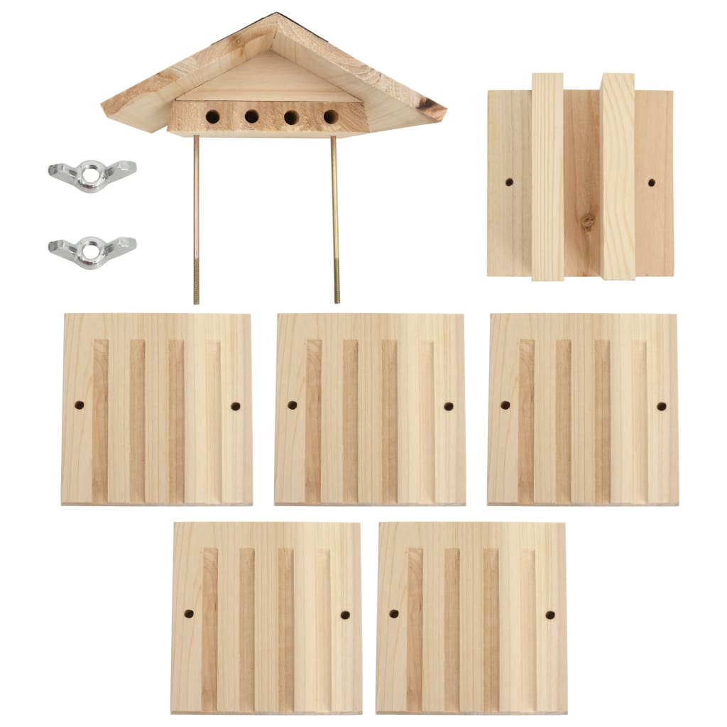 NNEVL Bee Hotel Solid Firwood 22x20x20 cm
