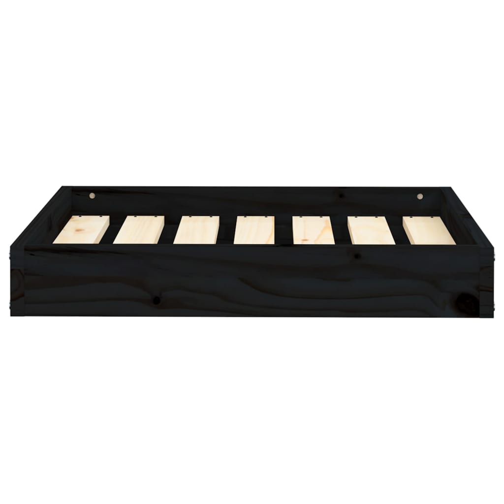 NNEVL Dog Bed Black 61.5x49x9 cm Solid Pine Wood