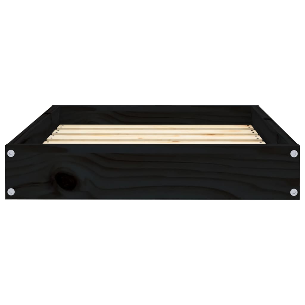 NNEVL Dog Bed Black 61.5x49x9 cm Solid Pine Wood