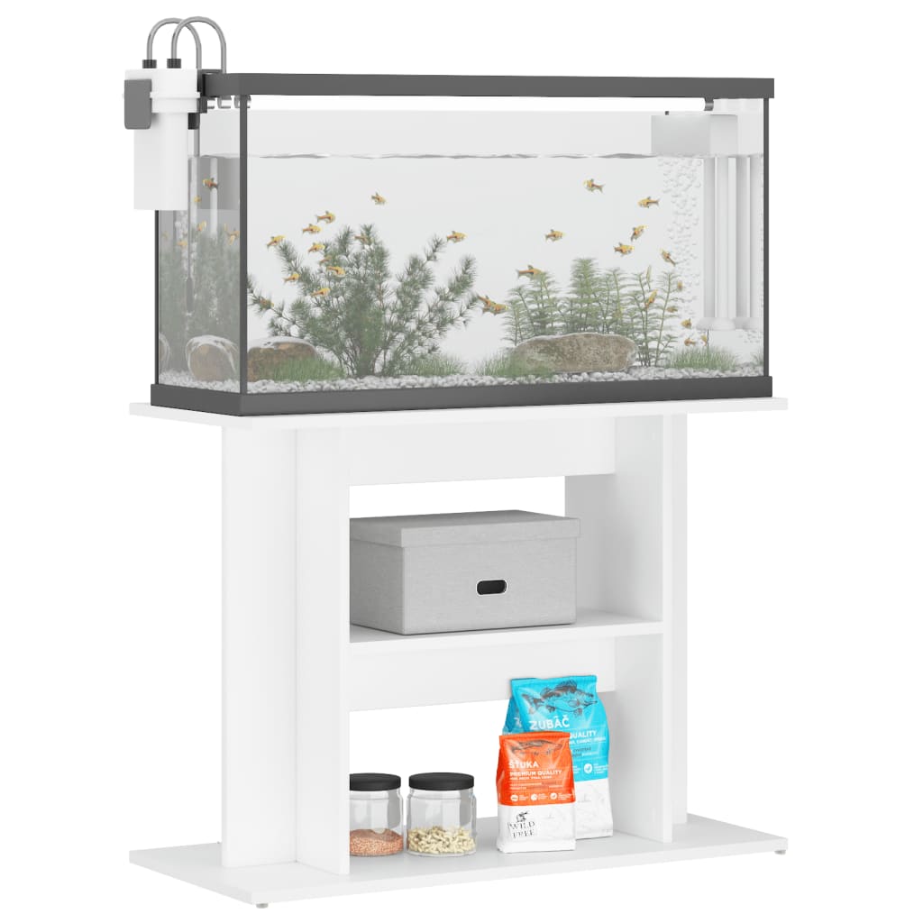 NNEVL Aquarium Stand White 80x35x60 cm Engineered Wood