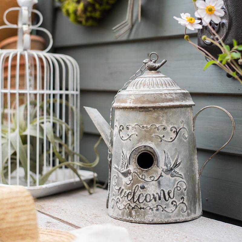 European Flower Pot Bird Cage Birdhouse Iron Decorative Ornament