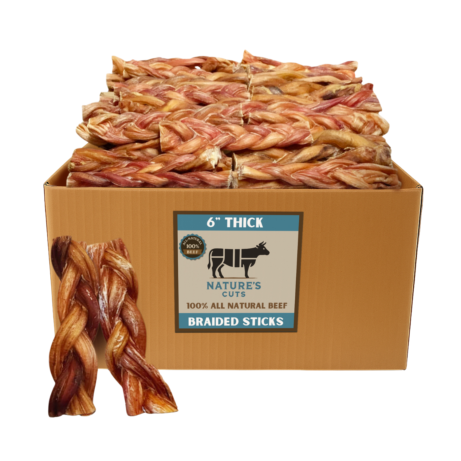 6" dicke geflochtene Bully Sticks