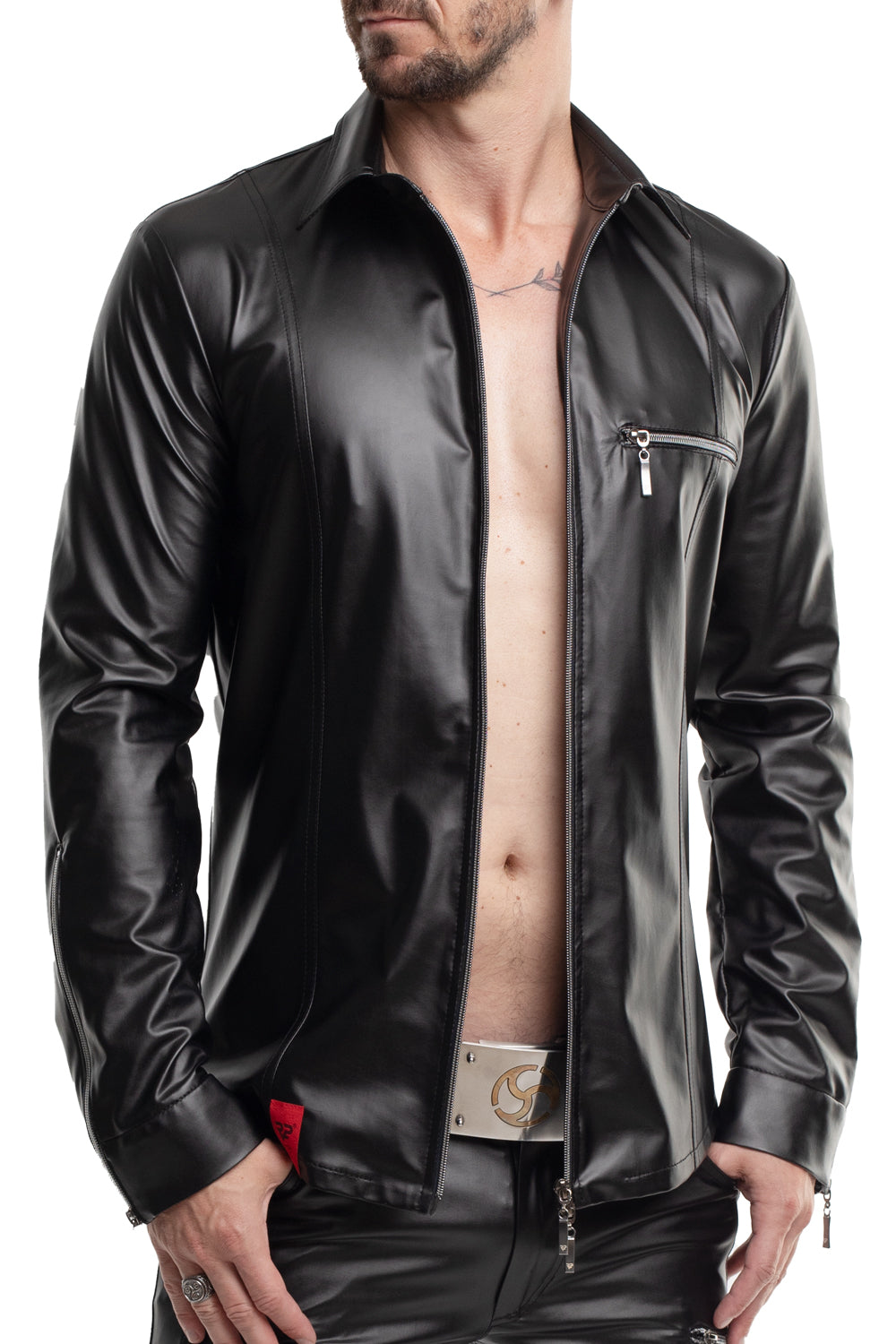 langarm Herren Shirt RMPasquale001 schwarz - 2XL