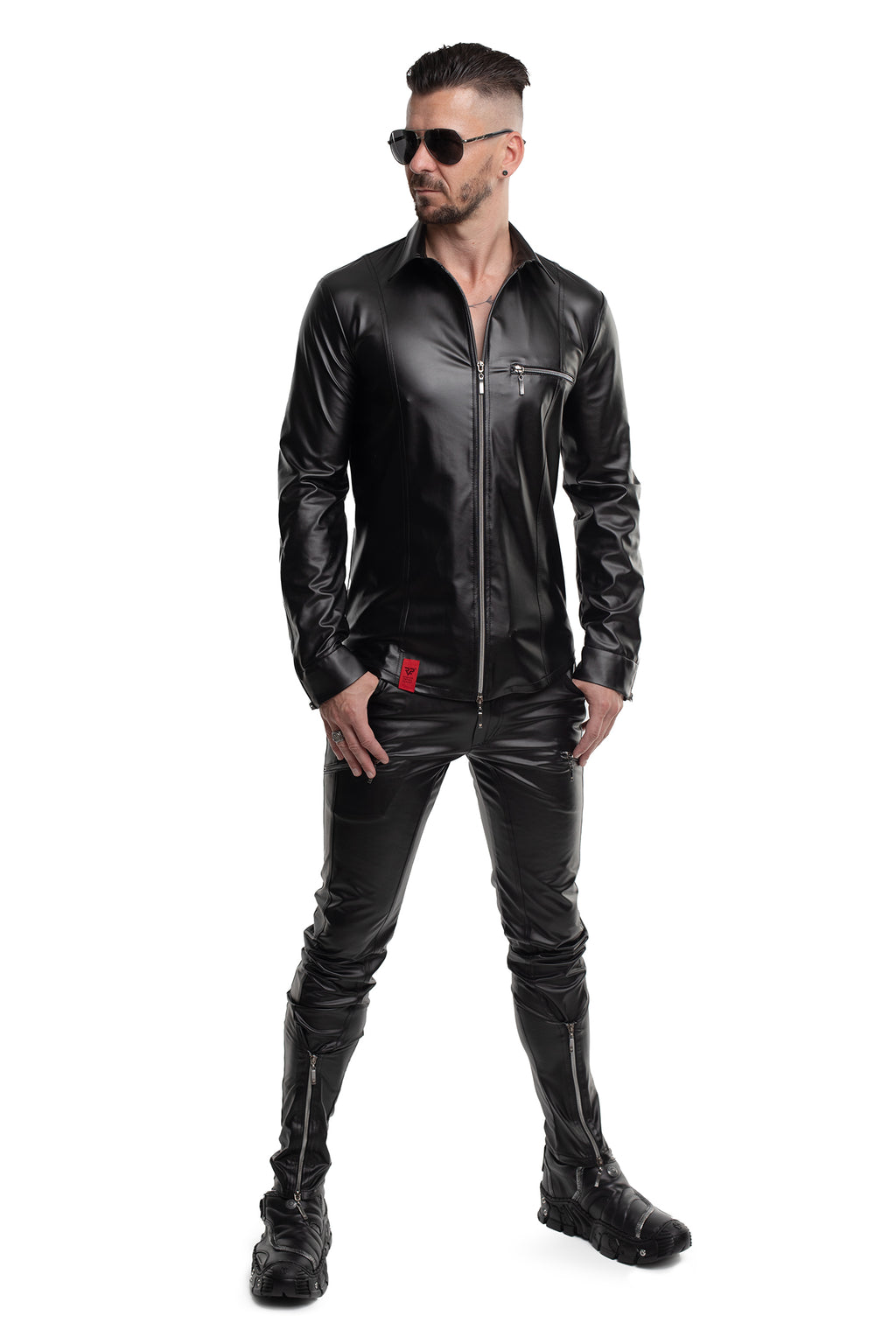 langarm Herren Shirt RMPasquale001 schwarz - 2XL