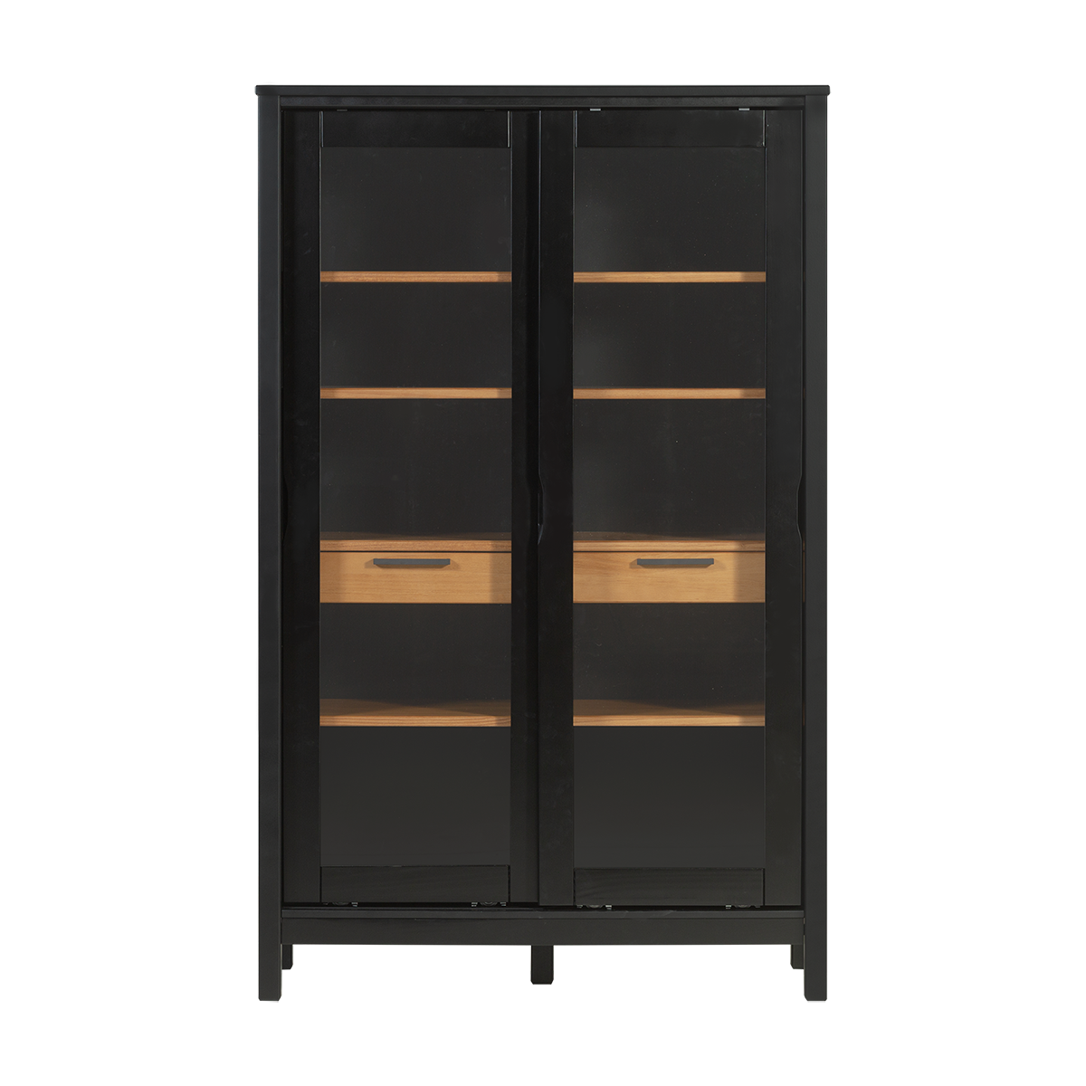 Vitrinenschrank SoHo - Schwarz und Oak
