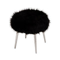 Puffsitzhocker Andes – Gepolsterter Sitzhocker in Schwarz & Beige