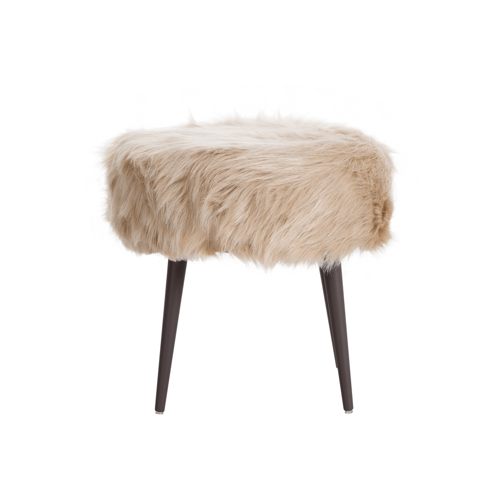Puffsitzhocker Andes – Gepolsterter Sitzhocker in Schwarz & Beige