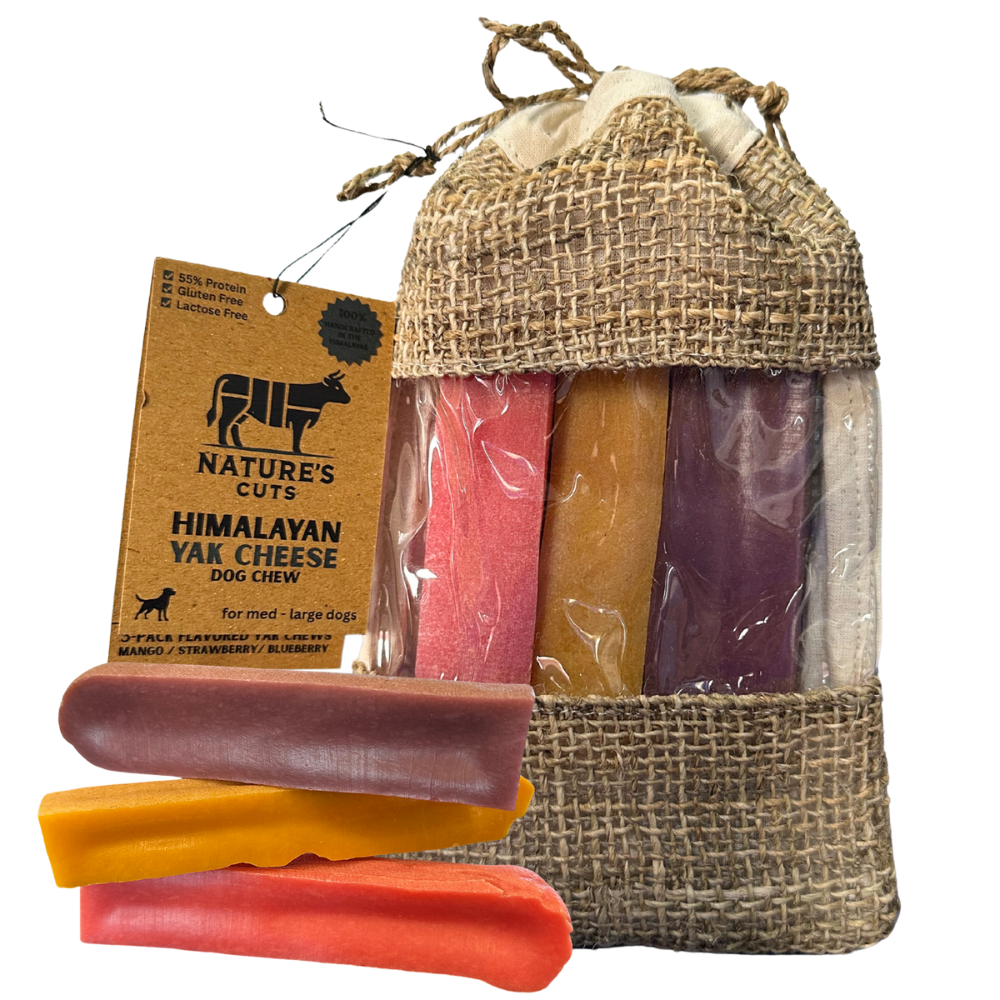 Flavored Large Yak Cheese (3 Pack) in Hand-Woven Bag