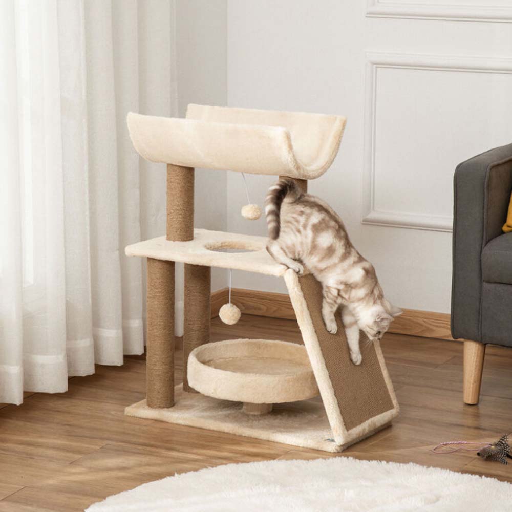 Cat scratching post, beige