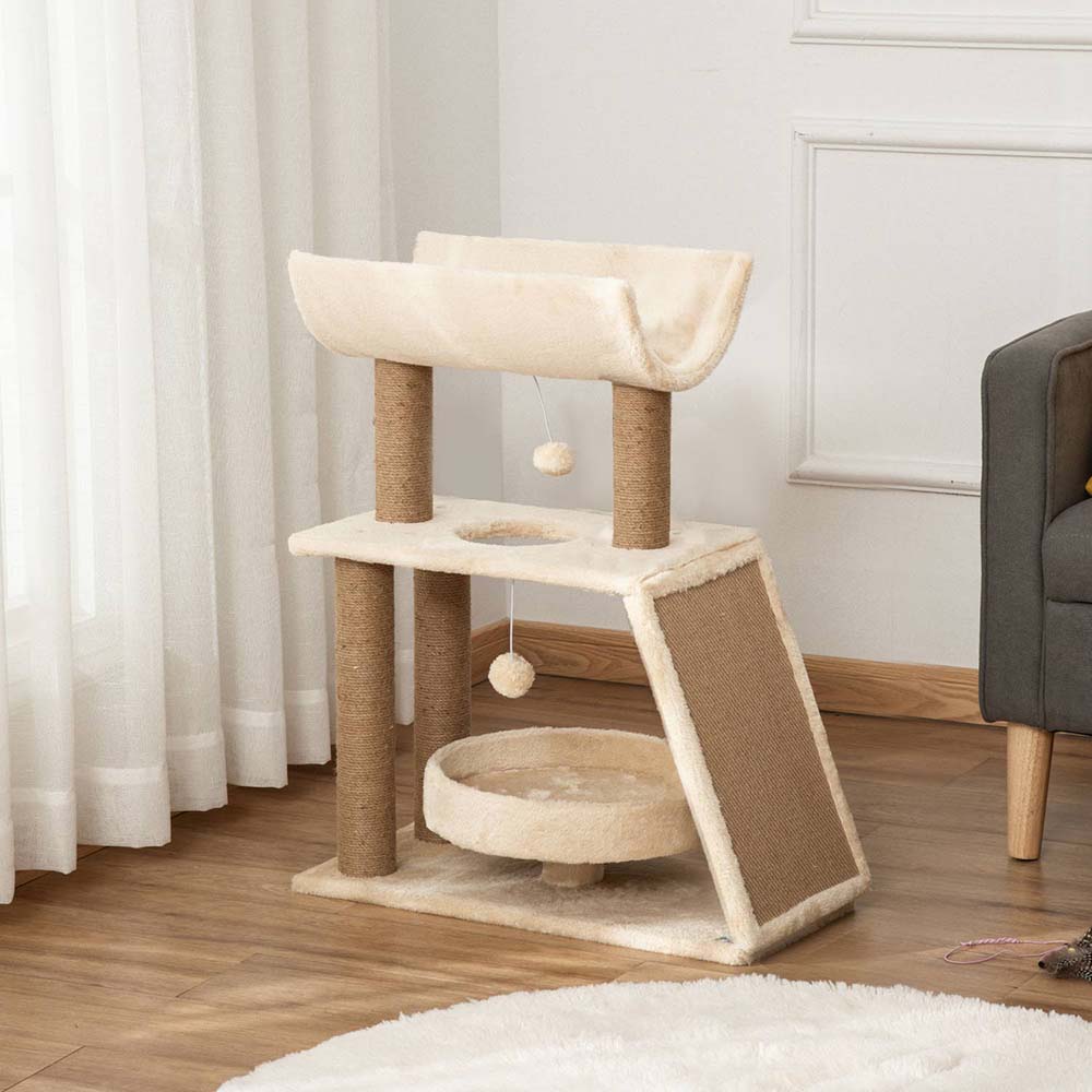Cat scratching post, beige