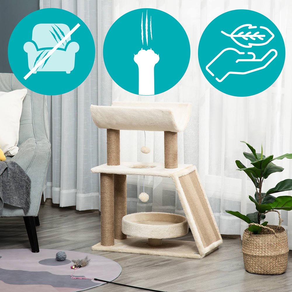 Cat scratching post, beige