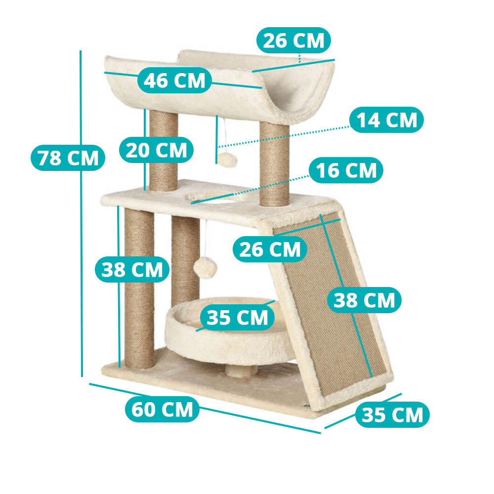 Cat scratching post, beige