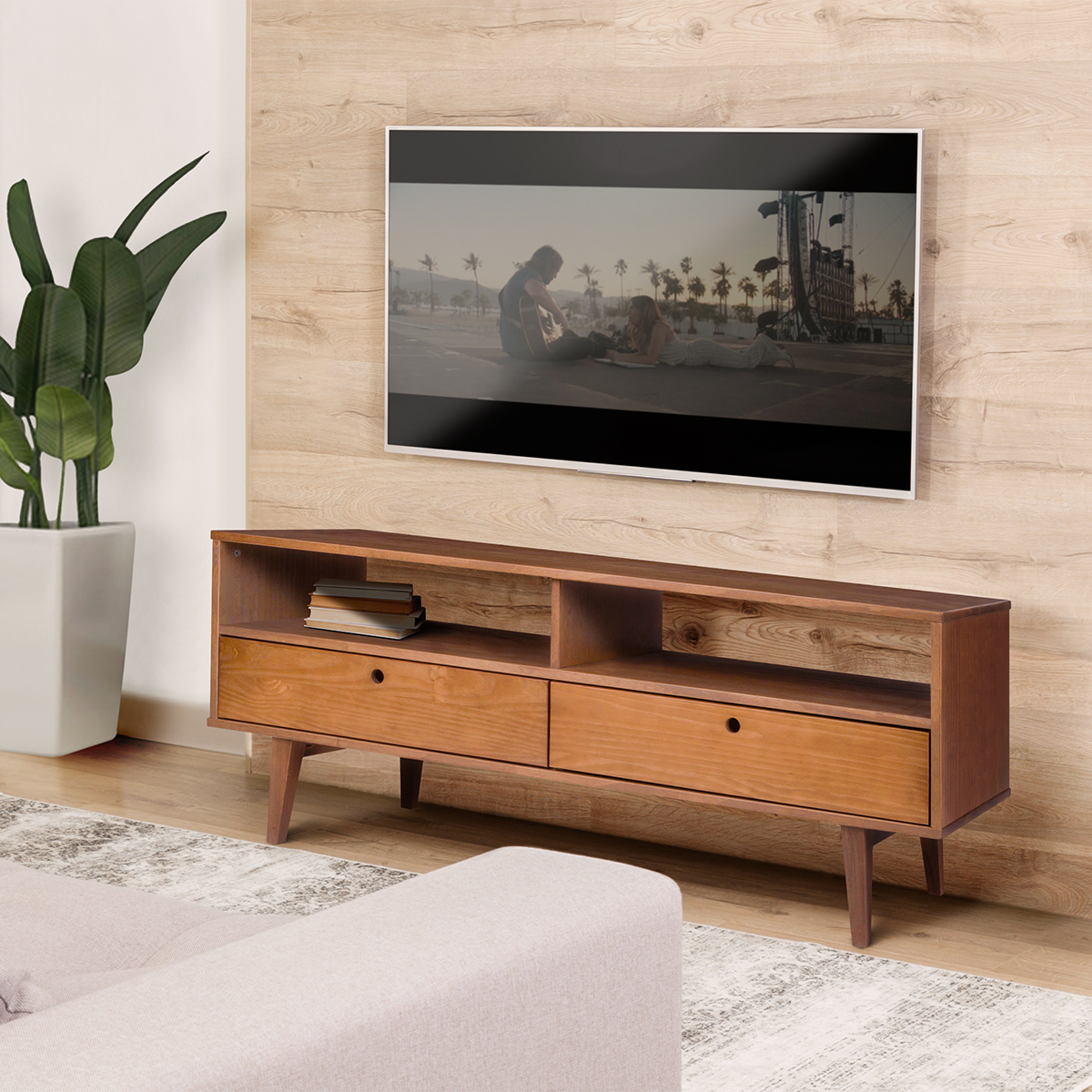 Lowboard Charme - Fernsehtisch mit Design im Retro-Stil