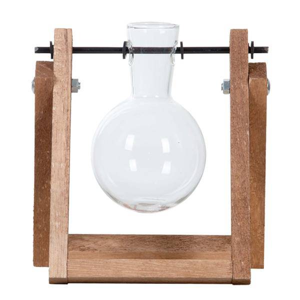 Stecklingsständer mit Glasvase – Hydrokultur Anzuchtstation aus Holz – Glas Vase für Stecklinge & Pflanzenvermehrung – Deko & Geschenkidee-1
